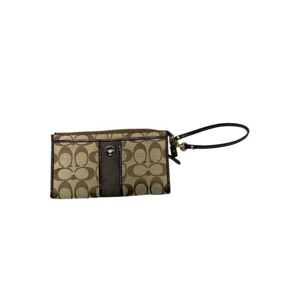 Y2K Coach Signature Stripe Brown Canvas Long Wristlet
Wallet - Picture 1 of 7